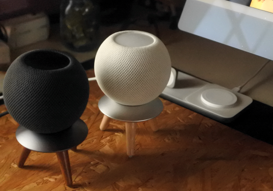 MP2L Wood & Aluminum INSULATOR STAND for HomePod mini スペースグレー+ダークブラウン