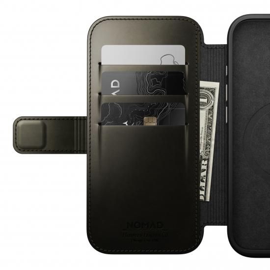 【限定生産カラー】NOMAD Modern Leather Folio for iPhone 16 Pro グリーンクロム
