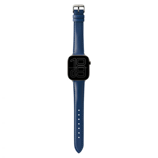 MinZ Scotchgard Leather Apple Watch Band Smooth leather ブルー 42mm