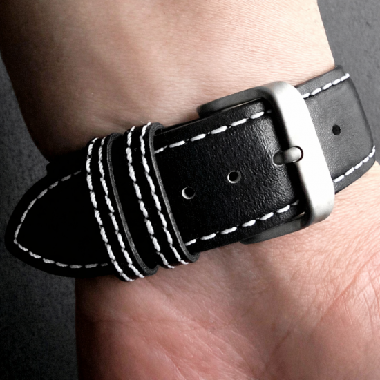 MinZ Scotchgard Leather Apple Watch Band Smooth leather ホワイト 42mm