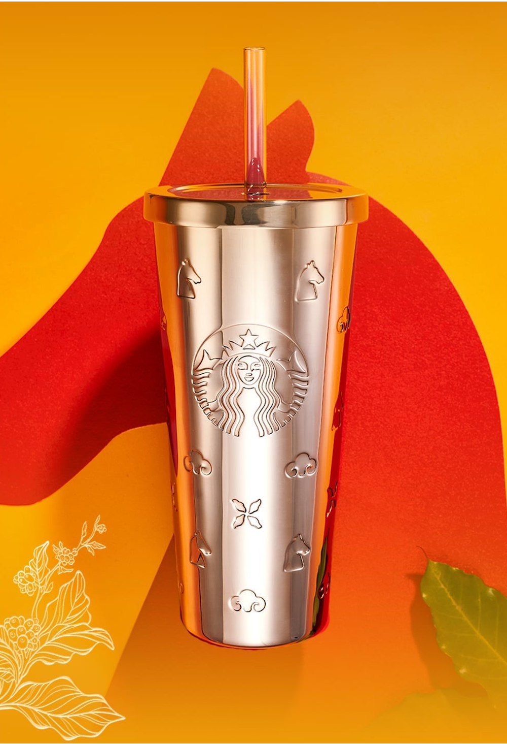 海外限定 2026年 New Year 午年モデル Starbucks スターバックスタンブラー 690ml