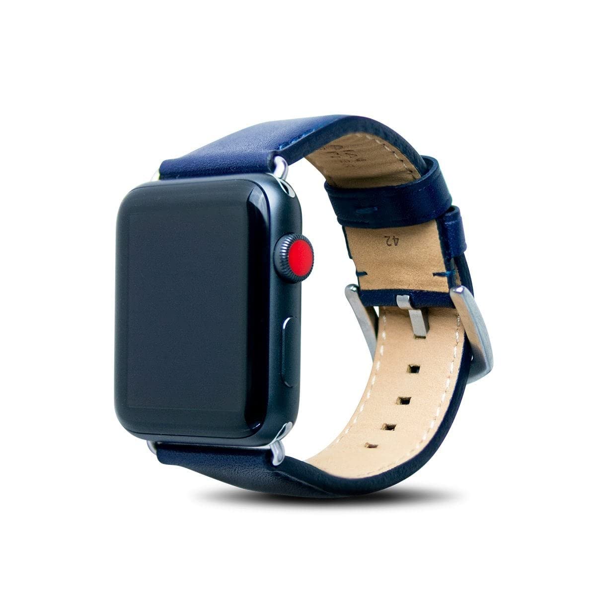 alto Leather Strap for Apple Watch ネイビーブルー（シルバー金具）49mm/45mm/44mm/42mm –  スマホケースショップ