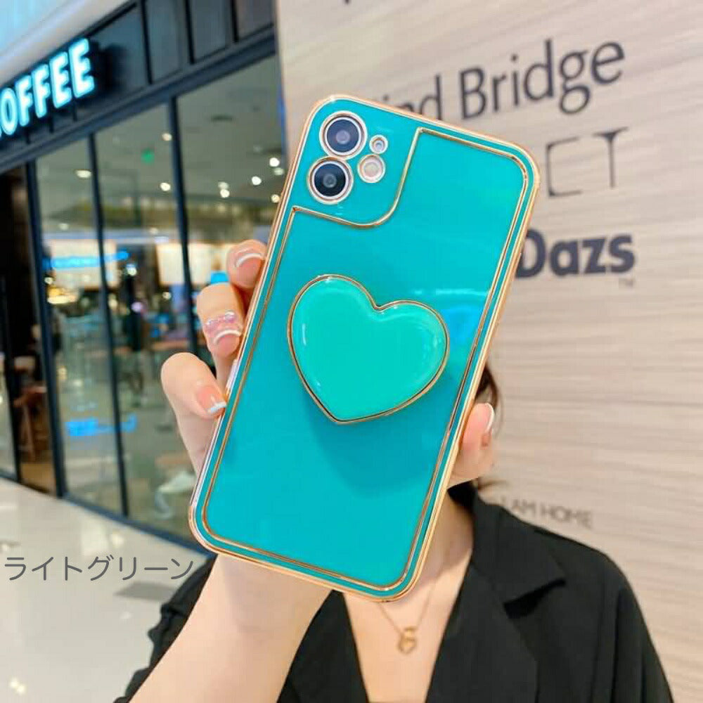 iPhone12シリーズ液体シリコンケースベルト付き可愛いハート人気ケース全面保護シリコンケース落下防止ケース液体シリコンスマホケース全2色