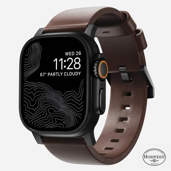 NOMAD Horween Leather Modern Band ブラウン（ブラック金具）49mm/46mm