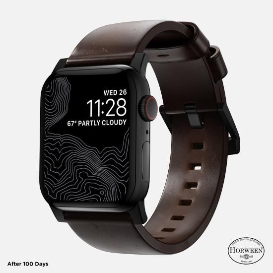NOMAD Horween Leather Modern Band ブラウン（ブラック金具）49mm/46mm