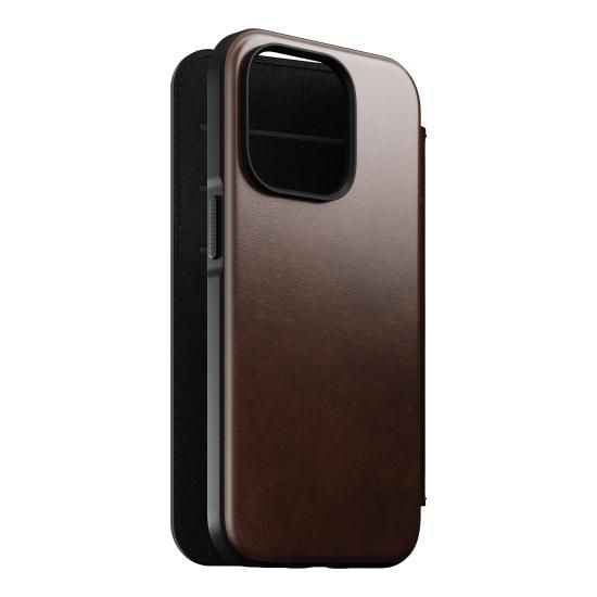 NOMAD Modern Leather Folio for iPhone 14 Pro ブラウン