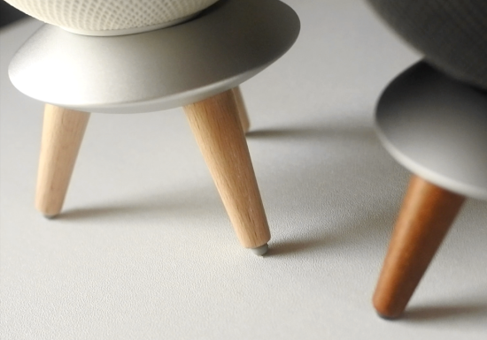 MP2L Wood & Aluminum INSULATOR STAND for HomePod mini シルバー+ナチュラル
