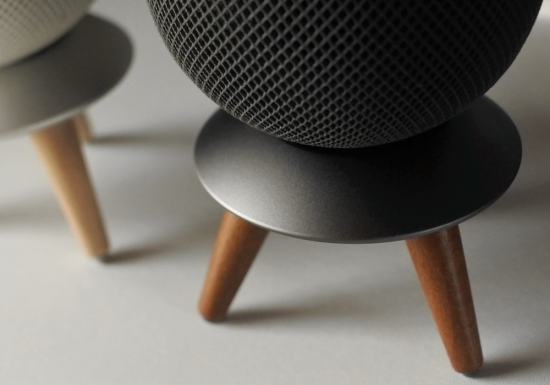 MP2L Wood & Aluminum INSULATOR STAND for HomePod mini スペースグレー+ダークブラウン