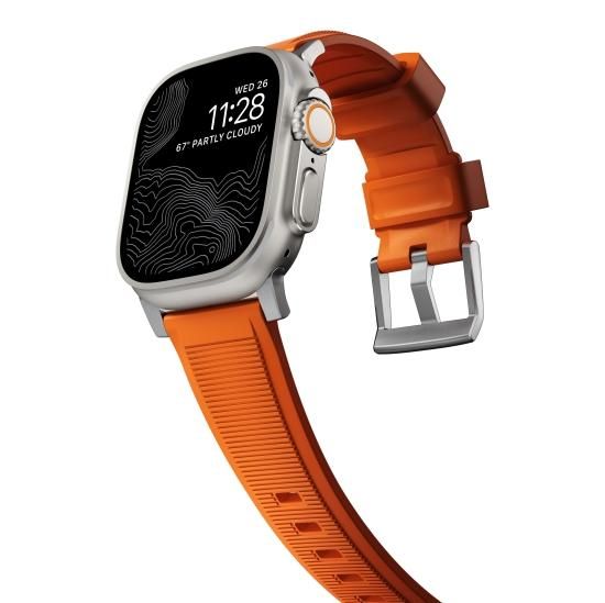 NOMAD Rugged Band ウルトラオレンジ（シルバー金具）49mm/46mm