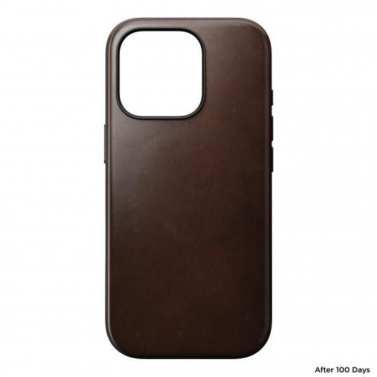 NOMAD Modern Leather Case for iPhone 16 Pro Max ラスティックブラウン