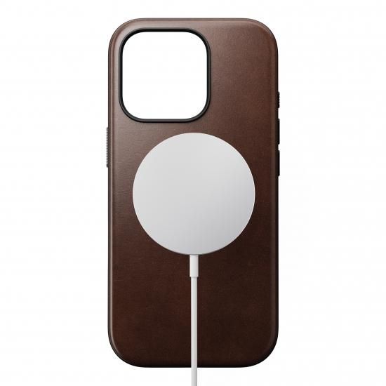 NOMAD Modern Leather Case for iPhone 16 Pro Max ラスティックブラウン