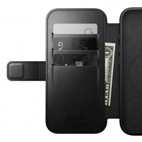 NOMAD Modern Leather Folio for iPhone 16 Pro ブラック