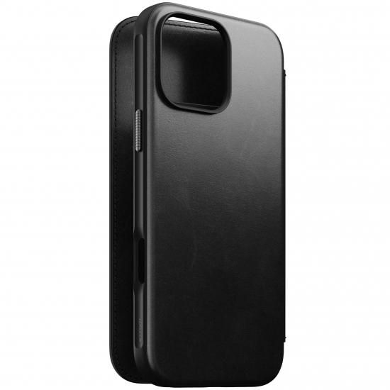 NOMAD Modern Leather Folio for iPhone 16 Pro Max ブラック