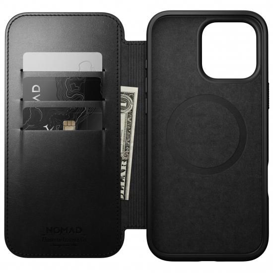 NOMAD Modern Leather Folio for iPhone 16 Pro Max ブラック