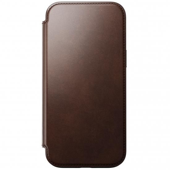 NOMAD Modern Leather Folio for iPhone 16 Pro Max ラスティックブラウン