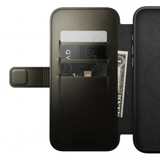 【限定生産カラー】NOMAD Modern Leather Folio for iPhone 16 Pro Max グリーンクロム