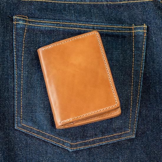 Ashland Leather Bugs Mouran Card Wallet Cordovan ナチュラル