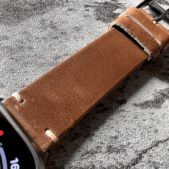 MP2L Horween Leather Band Soft エイジングブラウン（チタニウムラグ）