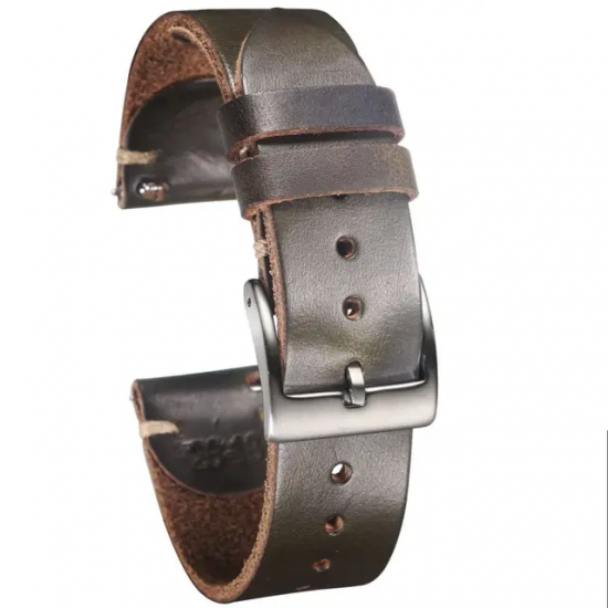 MP2L Horween Leather Band Soft ダークブラウン（ステンレススチールラグ）