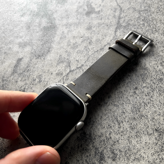 MP2L Horween Leather Band Soft ダークブラウン（ステンレススチールラグ）
