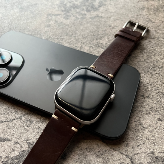 MP2L Horween Leather Band Soft バーガンディ（チタニウムラグ）