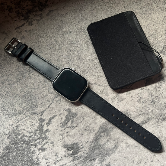 MP2L Horween Leather Band Stitch ブラック／ブラックステッチ（ステンレススチールラグ）