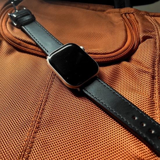 MP2L Horween Leather Band Stitch チョコレートブラウン／ホワイトステッチ（ステンレススチールラグ）