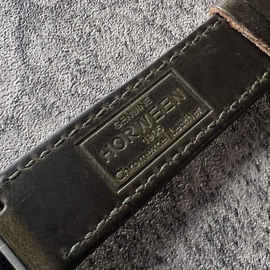 MP2L Horween Leather Band Stitch グリーン／グリーンステッチ（チタニウムラグ）