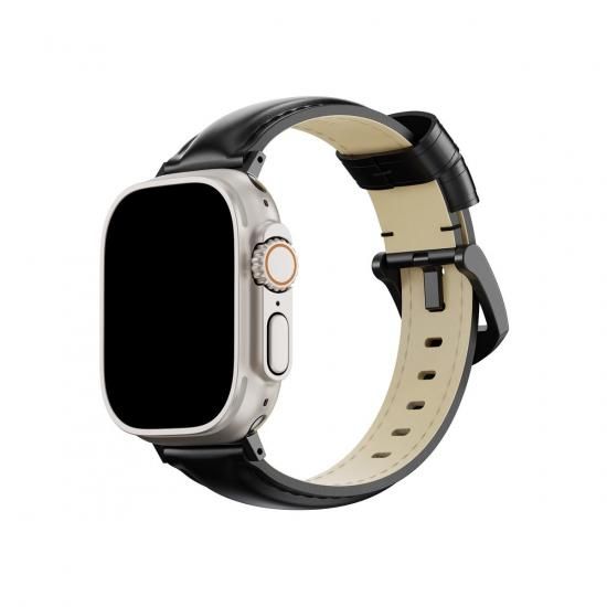 【限定生産品】MinZ Shell Cordovan Band 2 for Apple Watch ブラック ハードウェア