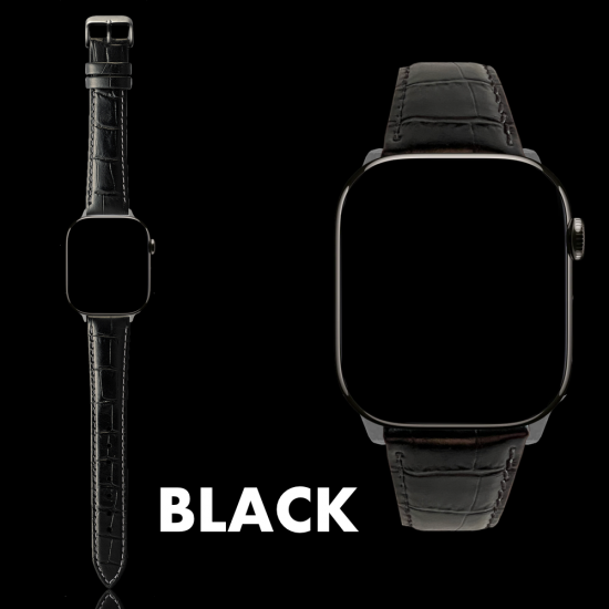 MinZ Scotchgard Leather Apple Watch Band ブラック 49mm/46mm