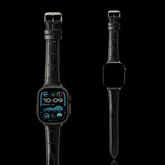 MinZ Scotchgard Leather Apple Watch Band ブラック 49mm/46mm