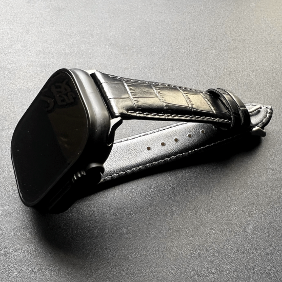 MinZ Scotchgard Leather Apple Watch Band ブラック 49mm/46mm