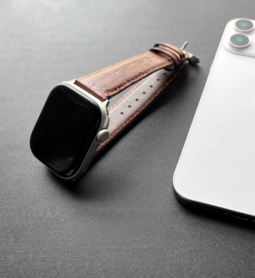MinZ Scotchgard Leather Apple Watch Band ブラウン 49mm/46mm