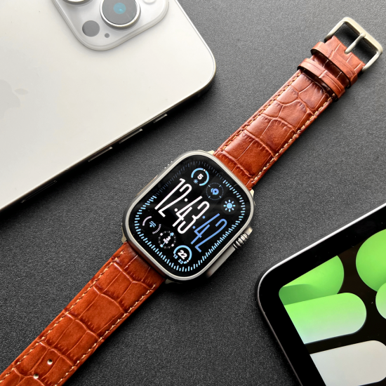 MinZ Scotchgard Leather Apple Watch Band ブラウン 49mm/46mm