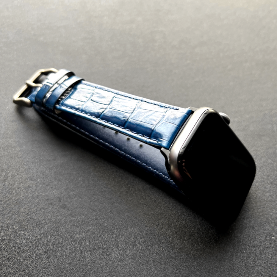 MinZ Scotchgard Leather Apple Watch Band ブルー 49mm/46mm