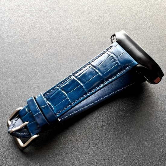 MinZ Scotchgard Leather Apple Watch Band ブルー 49mm/46mm