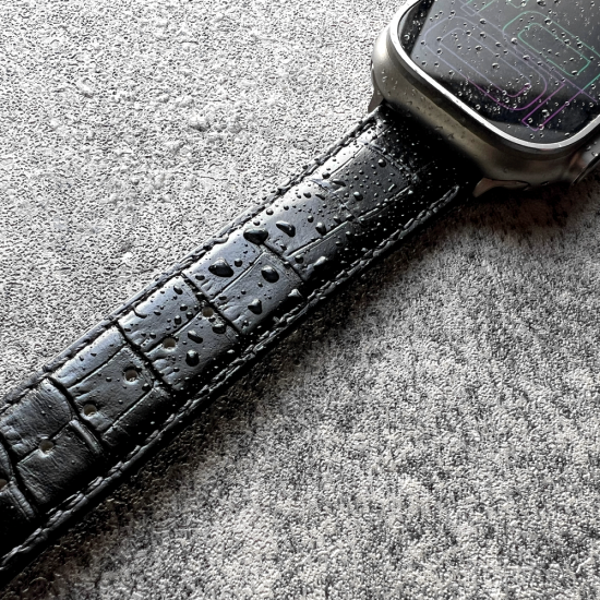 MinZ Scotchgard Leather Apple Watch Band ブラック 42mm
