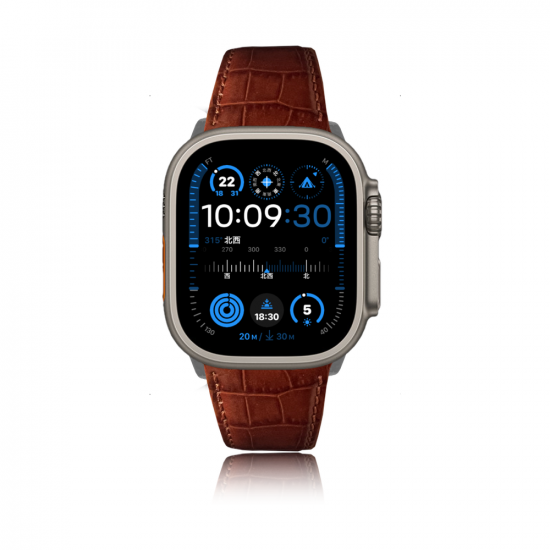 MinZ Scotchgard Leather Apple Watch Band ブラウン 42mm