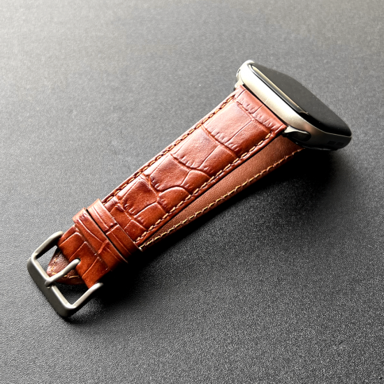 MinZ Scotchgard Leather Apple Watch Band ブラウン 42mm