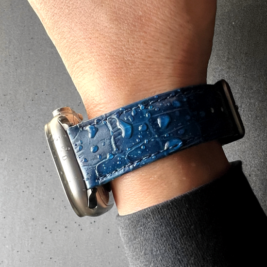MinZ Scotchgard Leather Apple Watch Band ブルー 42mm