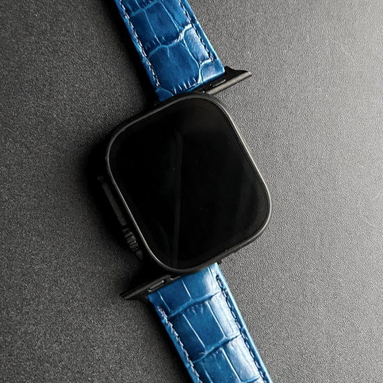 MinZ Scotchgard Leather Apple Watch Band ブルー 42mm