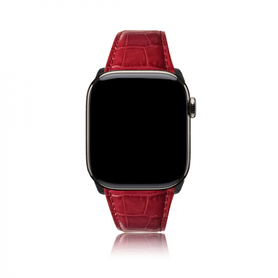 MinZ Scotchgard Leather Apple Watch Band バーガンディ 42mm