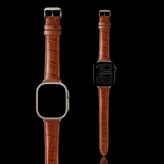 MinZ Scotchgard Leather Apple Watch Band バーガンディ 42mm