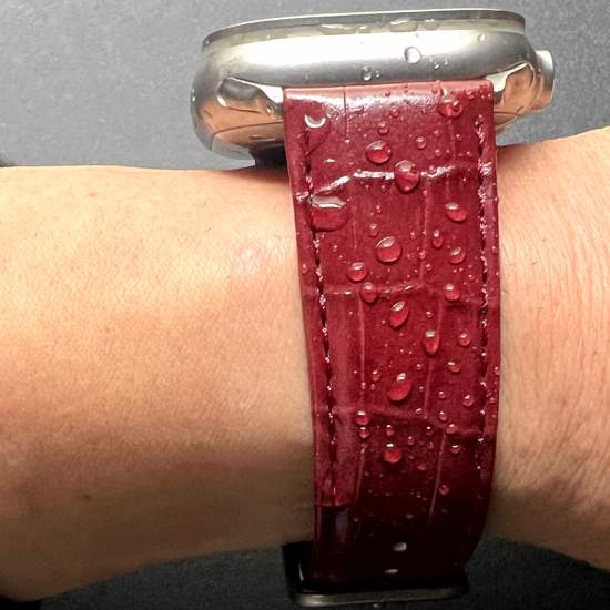MinZ Scotchgard Leather Apple Watch Band バーガンディ 42mm