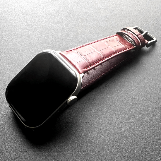MinZ Scotchgard Leather Apple Watch Band バーガンディ 42mm