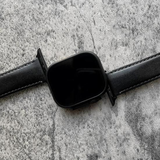MinZ Scotchgard Leather Apple Watch Band Smooth leather ブラック 49mm/46mm