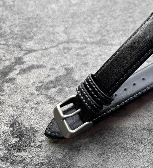 MinZ Scotchgard Leather Apple Watch Band Smooth leather ブラック 49mm/46mm