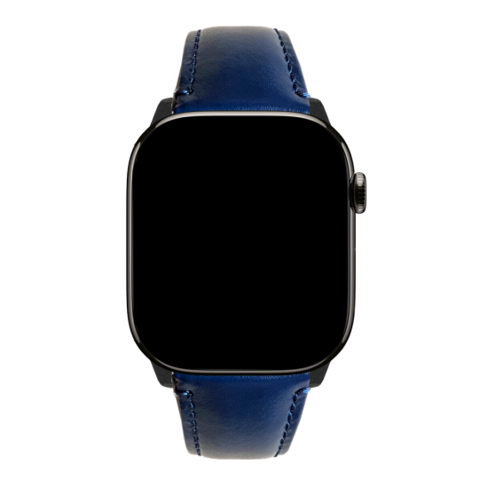 MinZ Scotchgard Leather Apple Watch Band Smooth leather ブルー 49mm/46mm