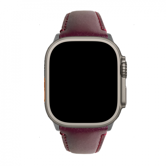 MinZ Scotchgard Leather Apple Watch Band Smooth leather バーガンディ 49mm/46mm