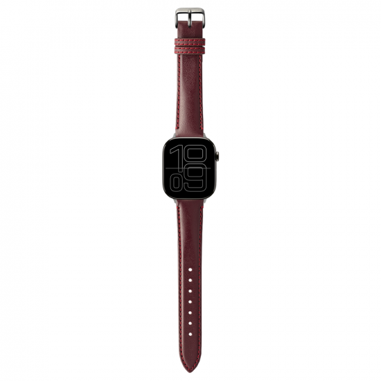 MinZ Scotchgard Leather Apple Watch Band Smooth leather バーガンディ 49mm/46mm